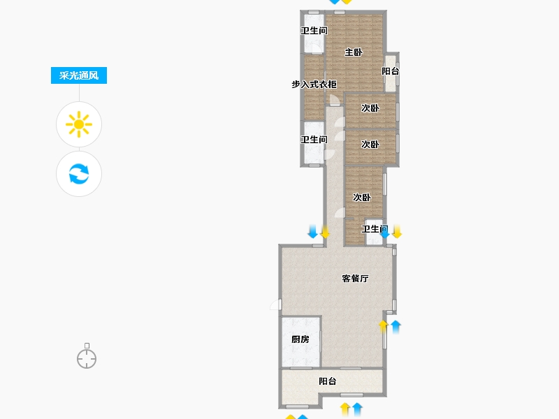 广东省-广州市-逢源路-173.00-户型库-采光通风