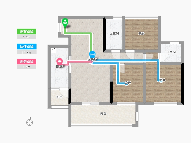 四川省-宜宾市-北辰天骄-95.00-户型库-动静线