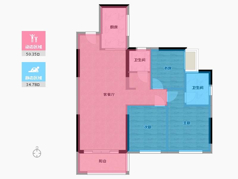 贵州省-贵阳市-中南春风南岸-76.40-户型库-动静分区