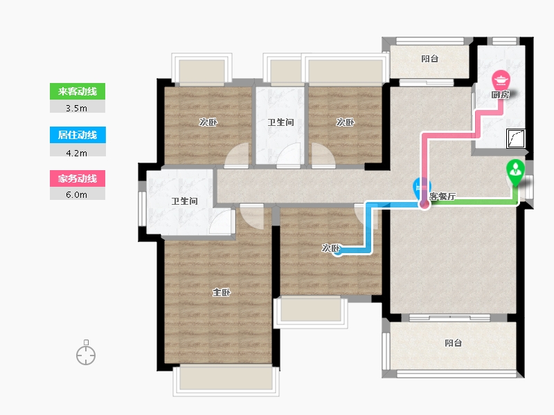 广东省-湛江市-廉江锦绣华景-105.00-户型库-动静线