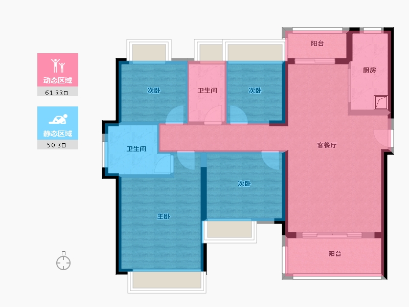 广东省-湛江市-廉江锦绣华景-105.00-户型库-动静分区