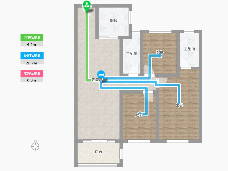 湖南省-长沙市-中海珑悦府-90.00-户型库-动静线