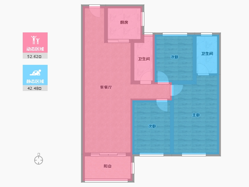 湖南省-长沙市-中海珑悦府-90.00-户型库-动静分区