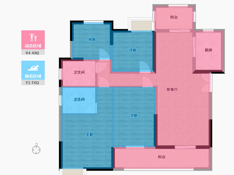 湖北省-黄冈市-泰鼎公馆-125.00-户型库-动静分区