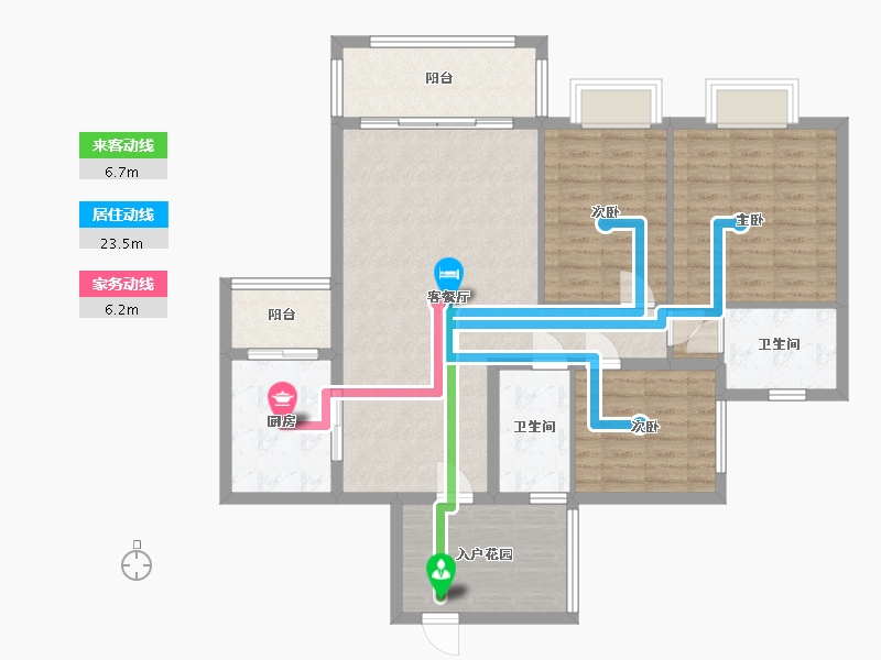 贵州省-六盘水市-汇熙花园-107.00-户型库-动静线