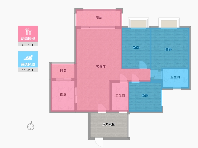 贵州省-六盘水市-汇熙花园-107.00-户型库-动静分区