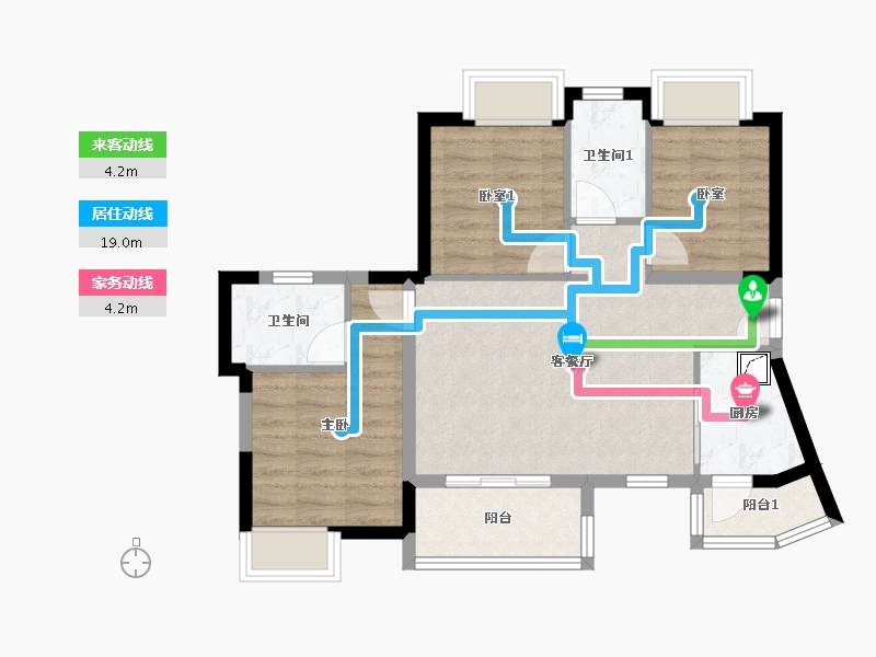 四川省-成都市-嘉裕第六洲-73.00-户型库-动静线