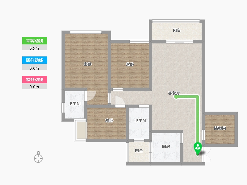 贵州省-黔南布依族苗族自治州-水岸铭门-105.00-户型库-动静线