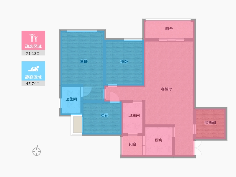 贵州省-黔南布依族苗族自治州-水岸铭门-105.00-户型库-动静分区