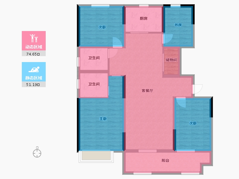 河南省-商丘市-运和上郡二期-126.29-户型库-动静分区