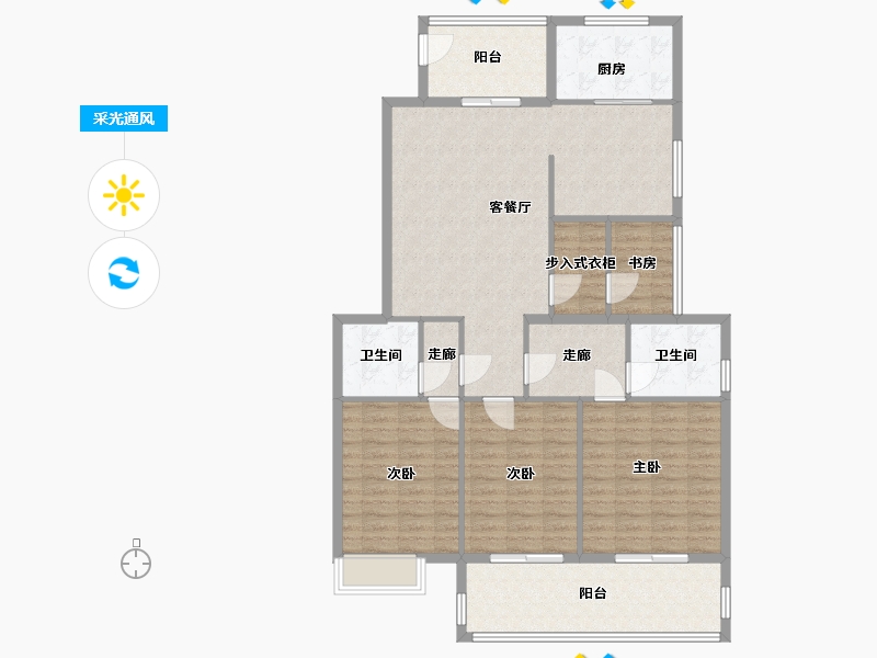 江苏省-淮安市-乾隆御景-126.00-户型库-采光通风