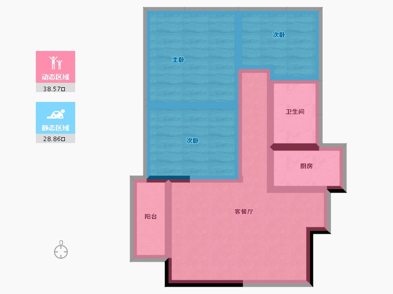 河南省-郑州市-中建云尚苑-69.55-户型库-动静分区