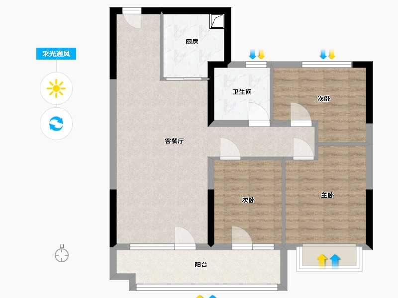 山东省-威海市-文登碧桂园-79.00-户型库-采光通风