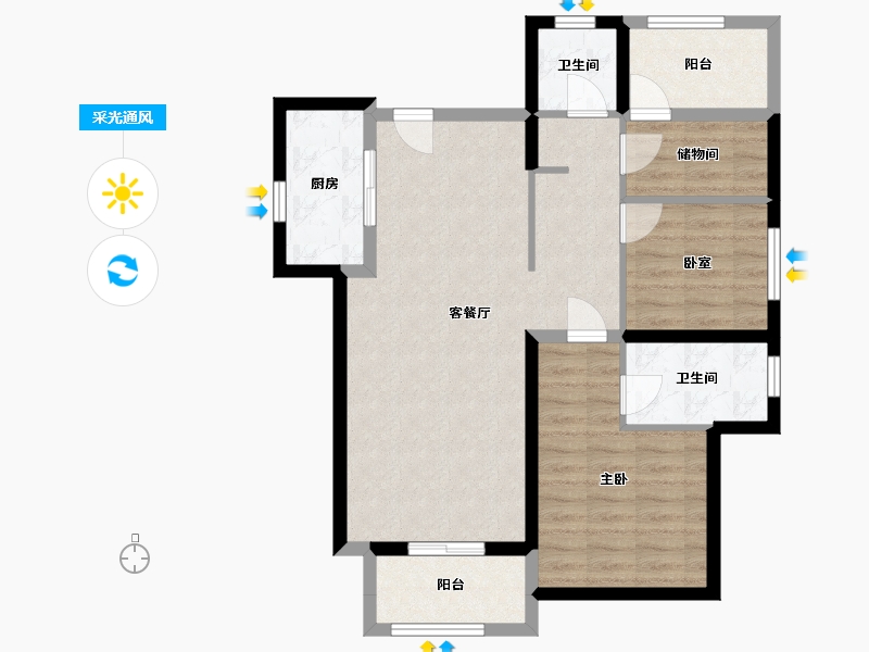 广东省-中山市-华发四季-88.00-户型库-采光通风