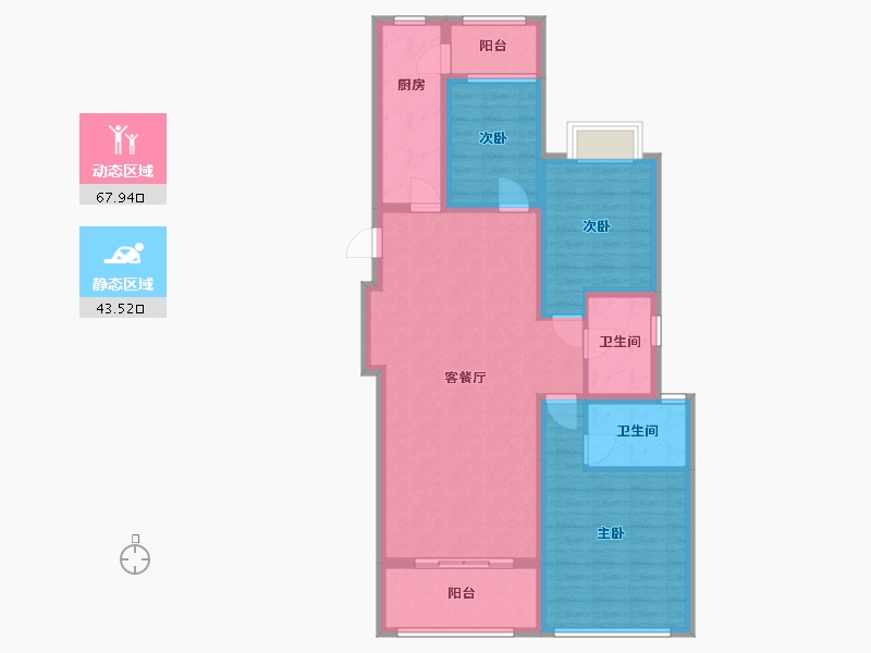 云南省-昆明市-盛唐城长安郡-106.00-户型库-动静分区