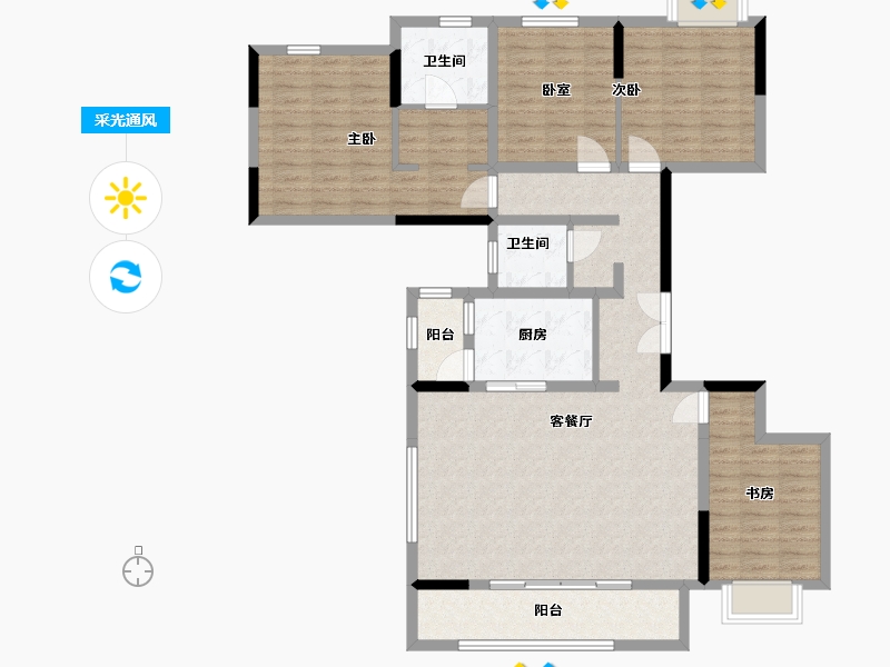 四川省-雅安市-蜀天君临-150.00-户型库-采光通风