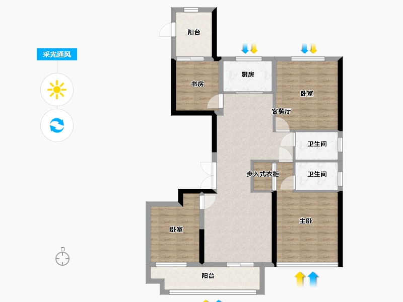 浙江省-温州市-中梁・香缇公馆-99.00-户型库-采光通风