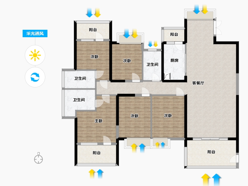 广东省-深圳市-星河荣御-181.00-户型库-采光通风