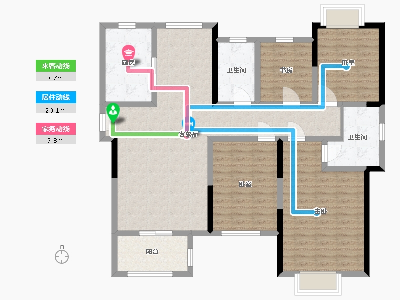 河北省-保定市-天阔合院-110.00-户型库-动静线