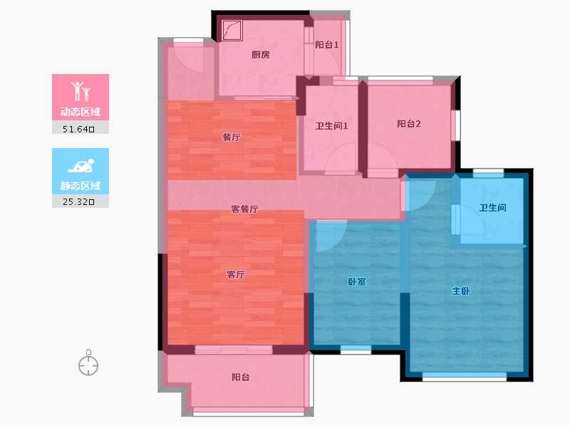 广东省-惠州市-林间漫-70.00-户型库-动静分区