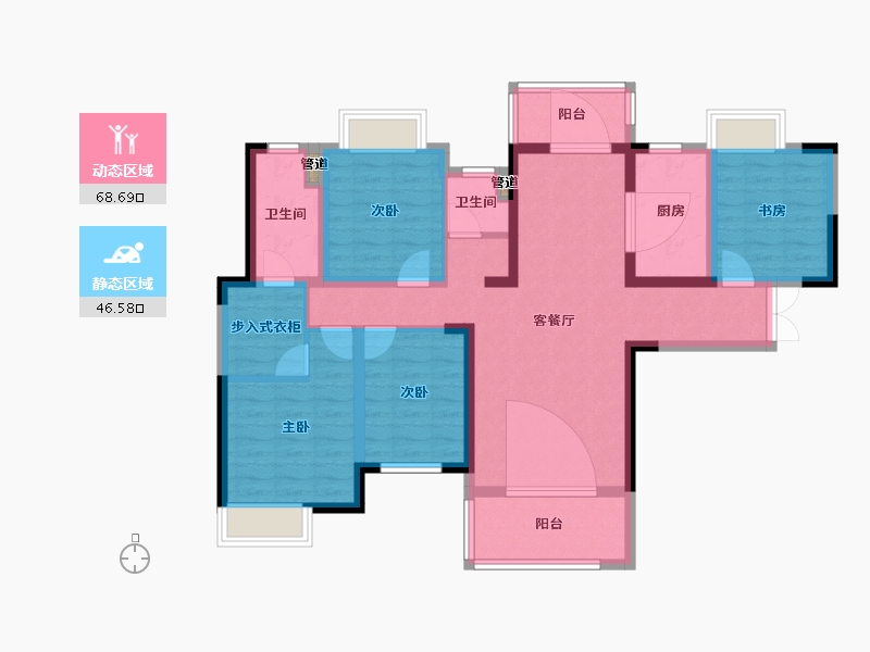 湖南省-长沙市-东旭国际-101.84-户型库-动静分区