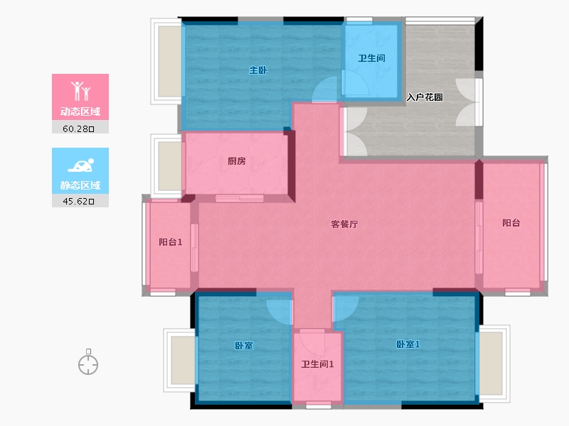 广东省-肇庆市-翠湖居-106.00-户型库-动静分区