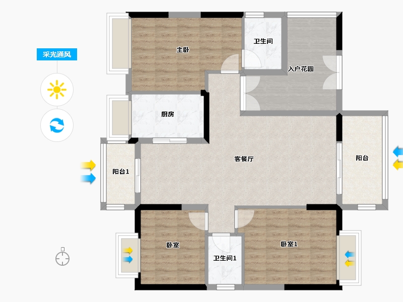 广东省-肇庆市-翠湖居-106.00-户型库-采光通风