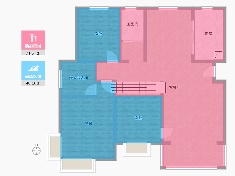 浙江省-绍兴市-怡江华庭-145.80-户型库-动静分区