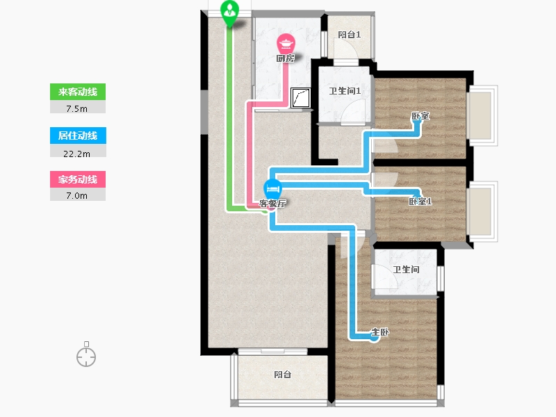 湖南省-长沙市-北辰三角洲-98.78-户型库-动静线