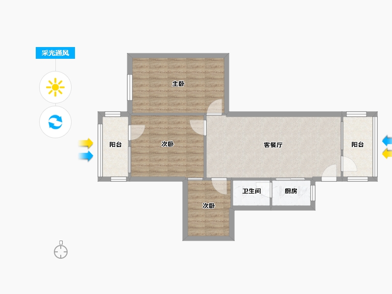 广东省-广州市-林业局宿舍-76.24-户型库-采光通风