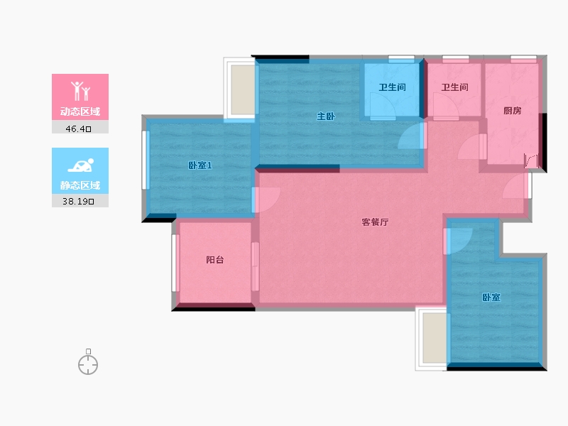 贵州省-黔东南苗族侗族自治州-中泓依云美镇-81.00-户型库-动静分区