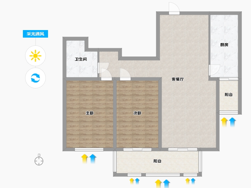 河北省-张家口市-芳华里-103.21-户型库-采光通风