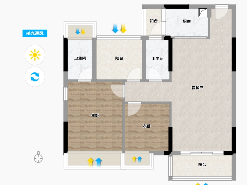 广东省-江门市-星珑湾-80.00-户型库-采光通风