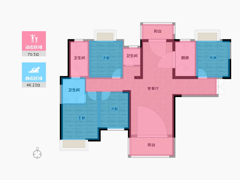 湖南省-长沙市-长房东旭国际-102.98-户型库-动静分区