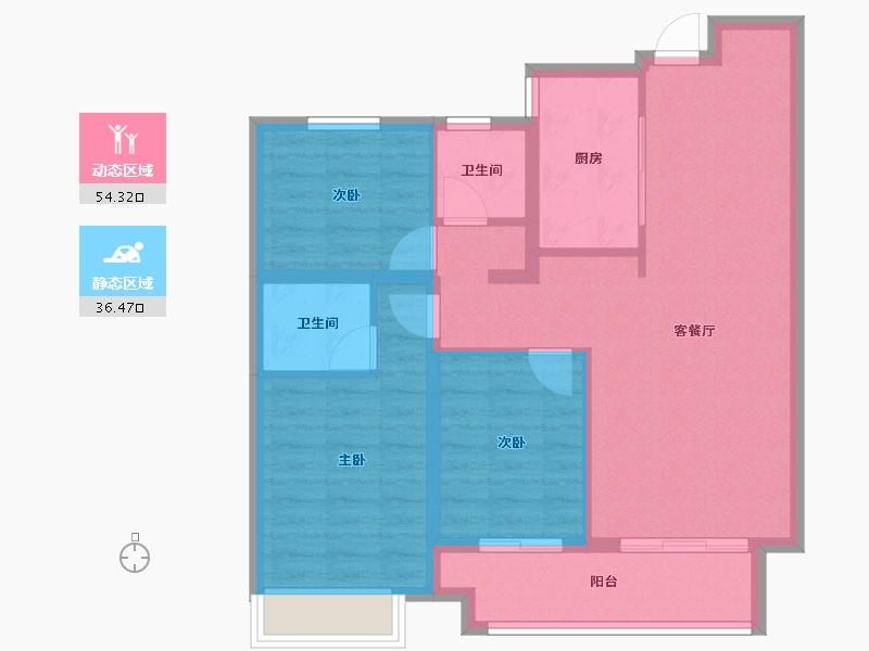 河北省-石家庄市-百合御景城-92.91-户型库-动静分区