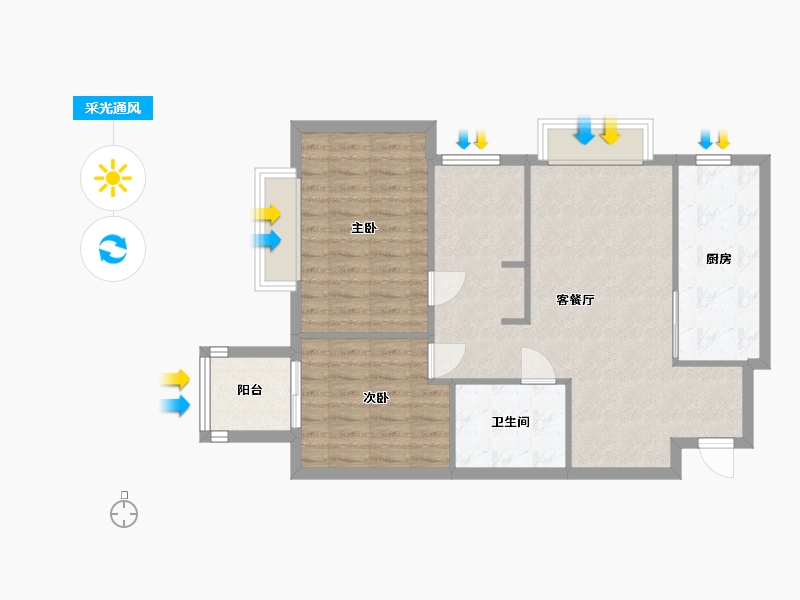 山东省-烟台市-香槟小镇状元府-77.00-户型库-采光通风