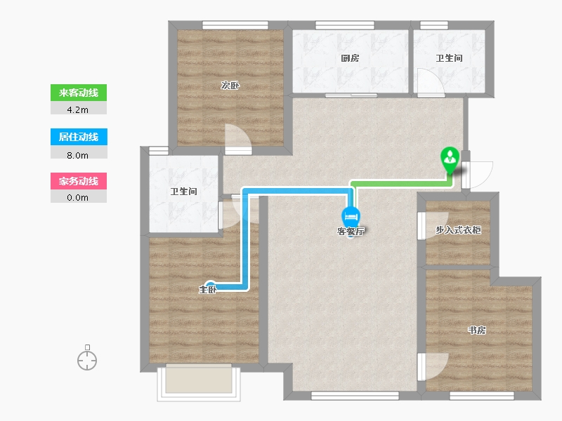 辽宁省-大连市-开发区绿地香树花城-102.00-户型库-动静线