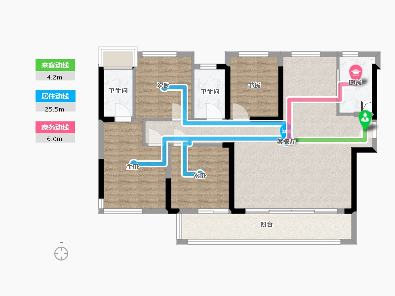 福建省-龙岩市-大唐世家樾-95.00-户型库-动静线