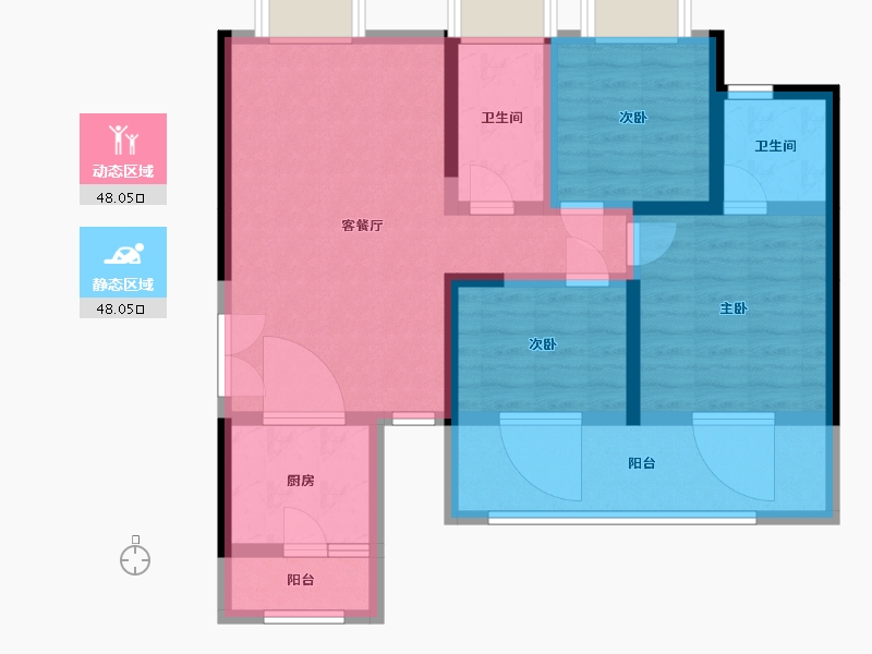 四川省-成都市-光华壹号花园-84.71-户型库-动静分区