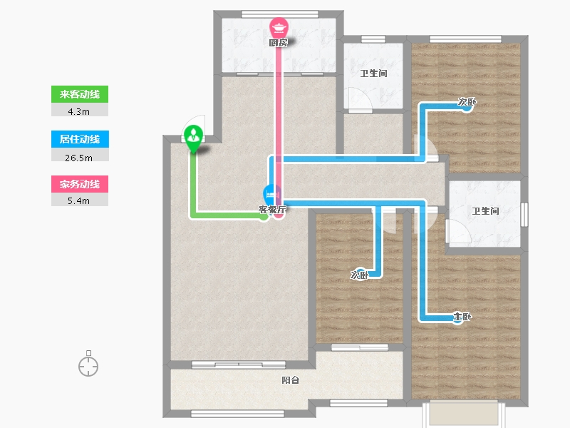 山东省-济南市-清泉社区-125.00-户型库-动静线