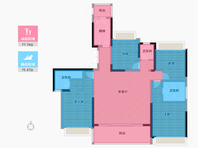 四川省-泸州市-江悦明珠-154.00-户型库-动静分区