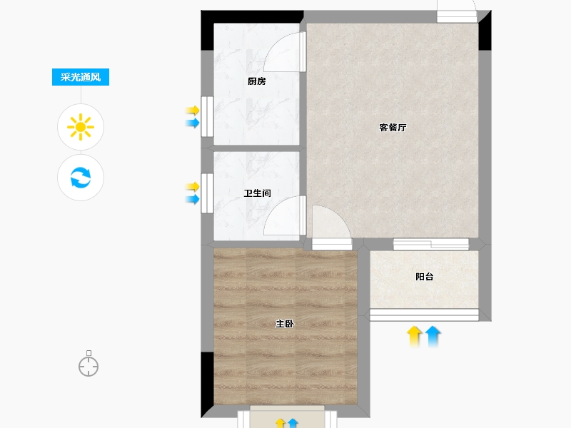 海南省-昌江黎族自治县-财富港湾-40.00-户型库-采光通风