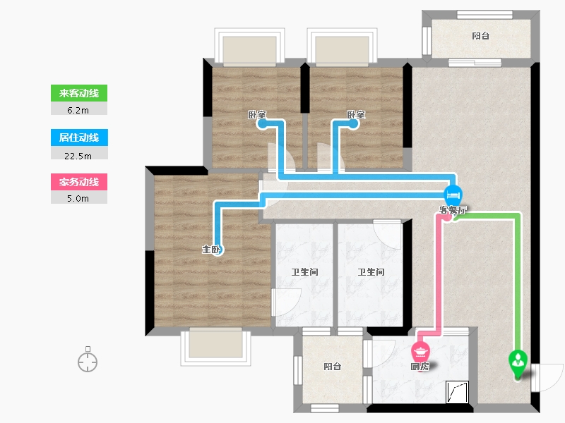 四川省-成都市-香榭林居二期-82.50-户型库-动静线