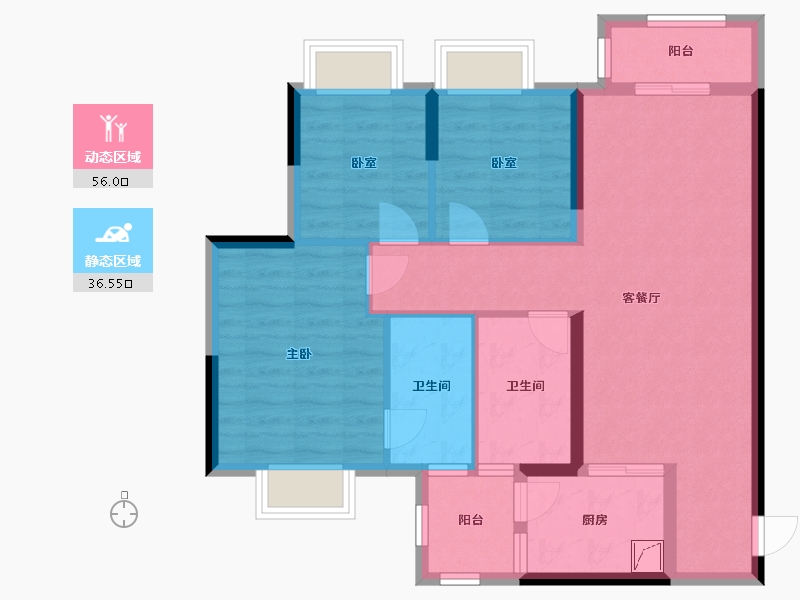 四川省-成都市-香榭林居二期-82.50-户型库-动静分区