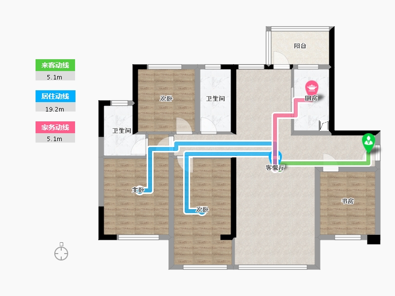 四川省-乐山市-景秀峨眉-125.00-户型库-动静线