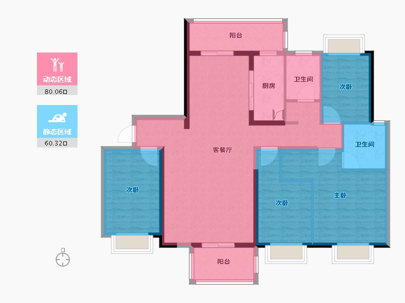 福建省-泉州市-狮城风景-126.24-户型库-动静分区