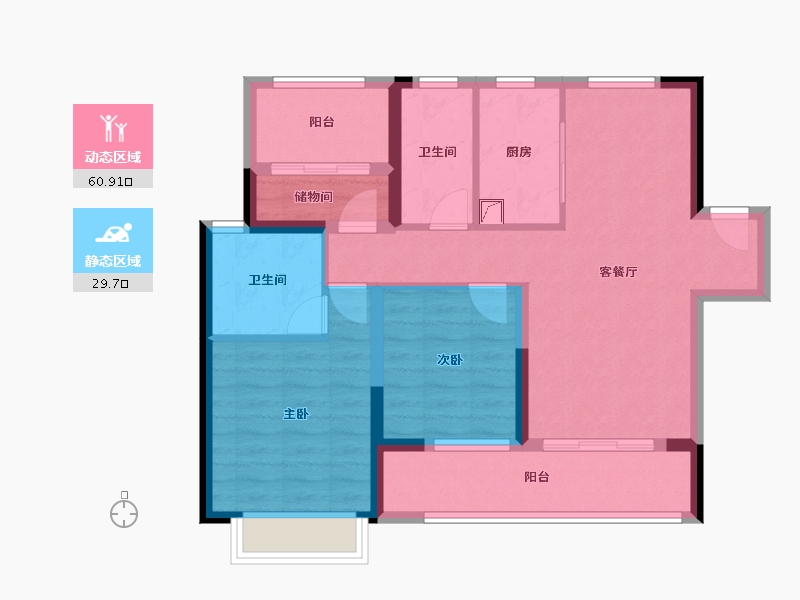 陕西省-铜川市-绿地不夜城-92.00-户型库-动静分区