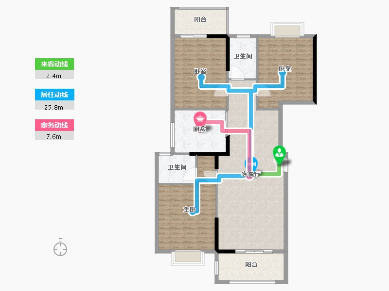 福建省-莆田市-温泉大地嘉苑-135.00-户型库-动静线