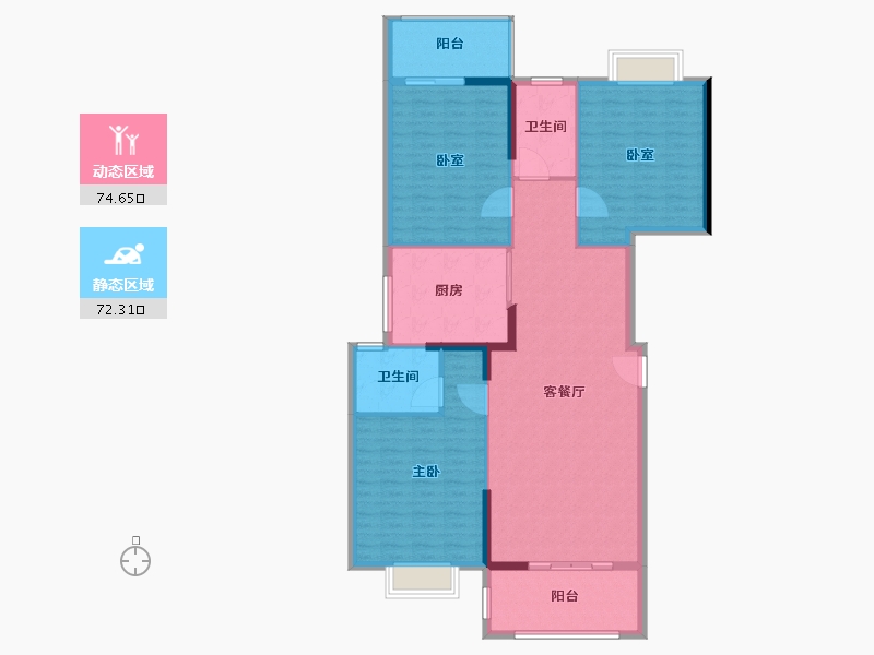 福建省-莆田市-温泉大地嘉苑-135.00-户型库-动静分区