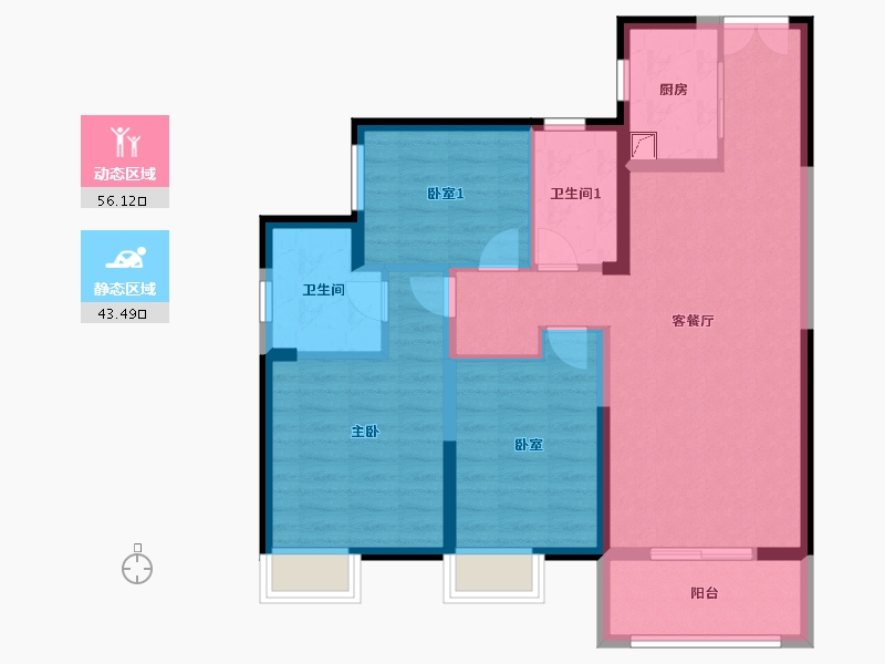 湖北省-武汉市-武汉国博新城-105.00-户型库-动静分区